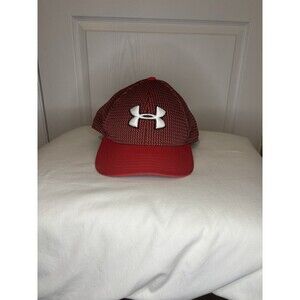 Under Armour Baseball Hat Red Black Adjustable Snapback UA Logo Cap